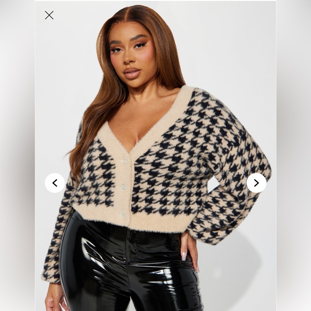 Fashion nova Good Sights houndstooth sweater